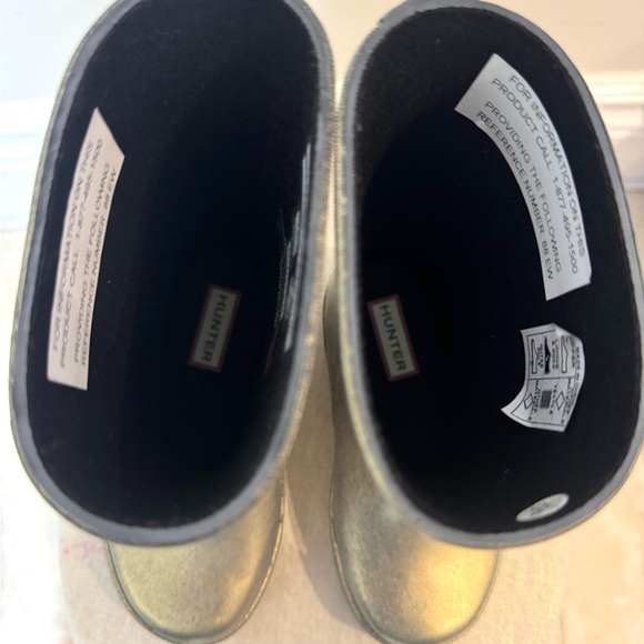 HUNTER Original Kids Metallic Gold Rain Boots (Toddler US 7) - Picture 9 of 11
